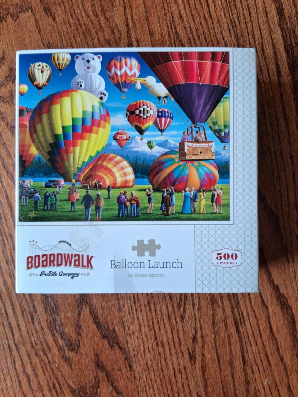 Boardwalk Balloon Launch 500-Piece Jigsaw Puzzle - Colorful Hot Air Balloons